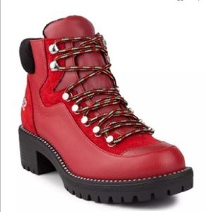 *NWT* Size 7.5 Juicy Couture Women’s Red & Black Indulgence Fashion Hiker Boot